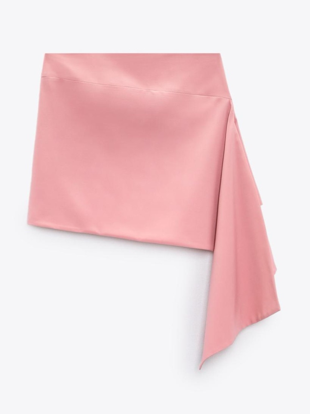 Zara Dusty Rose Asymmetrical Ruffle Skirt